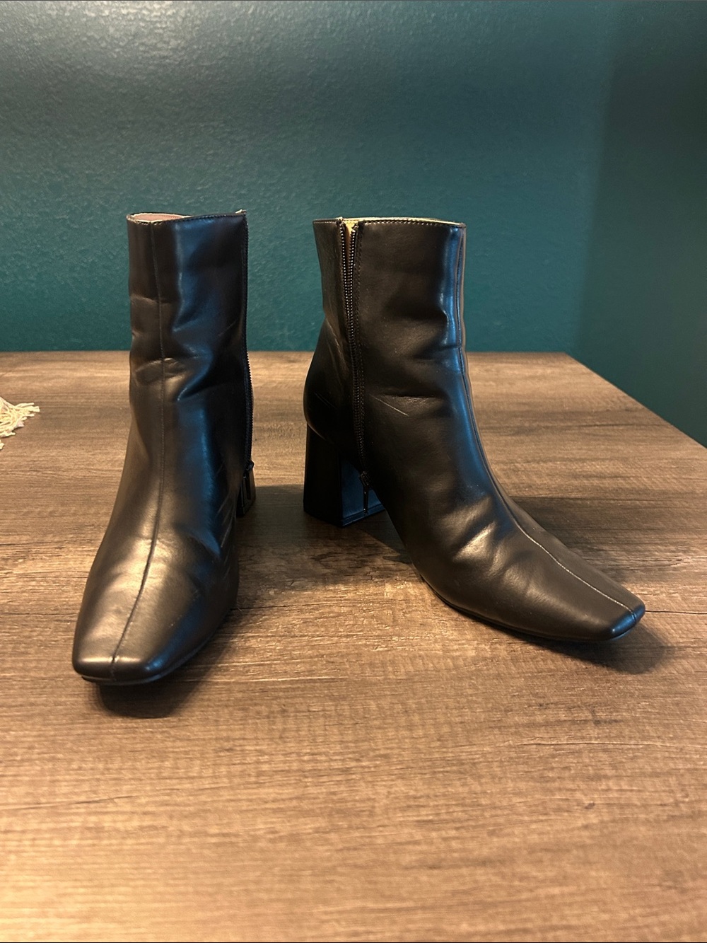 Classic Black Leather Ankle Boots - Women's